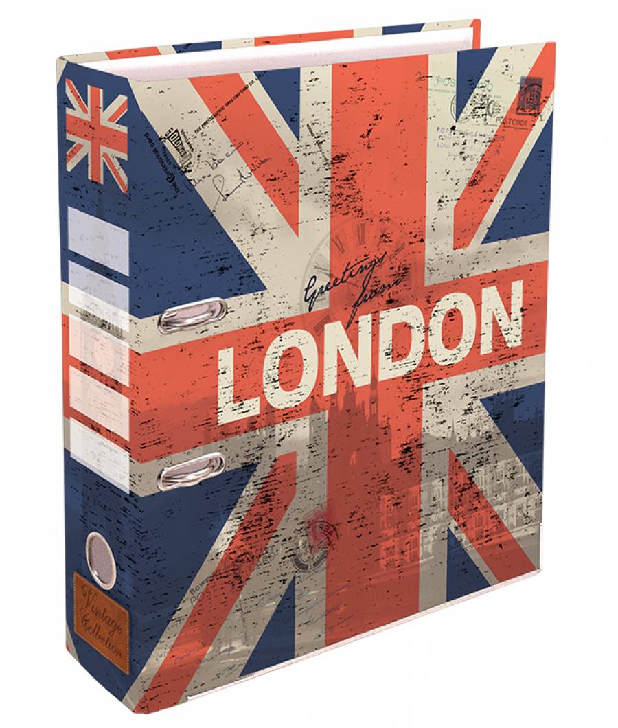 Biblioraft VINTAGE A4 80mm colturi metalice London