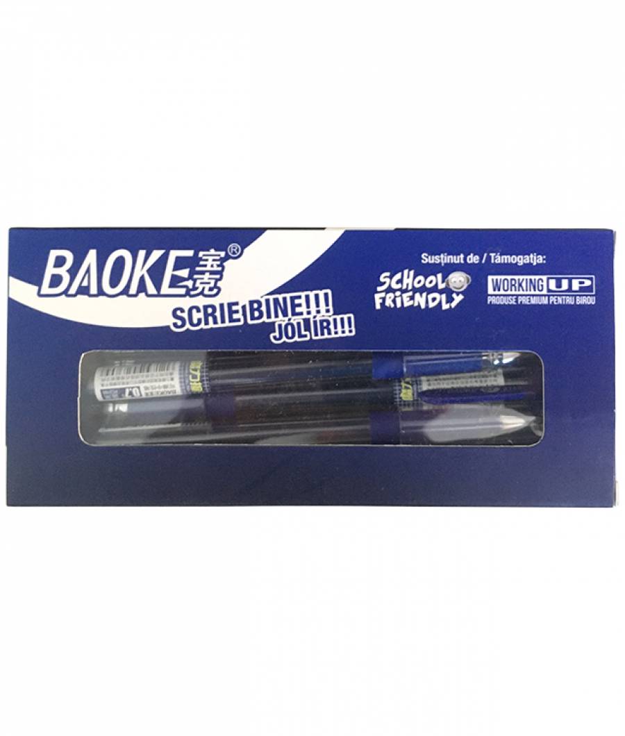 Pix BAOKE Gel ERASABLE 0 7mm ALBASTRU INCHIS