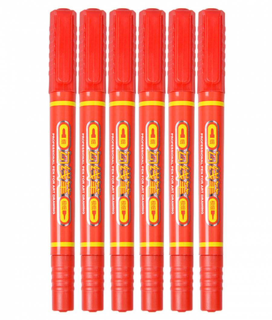 Marker Permanent BAOKE 2 capete ROSU