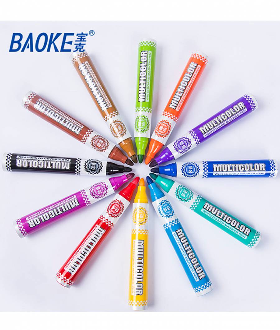 MarkerTabla BAOKE CLASIC BAOKE 12buc in set 12 culori