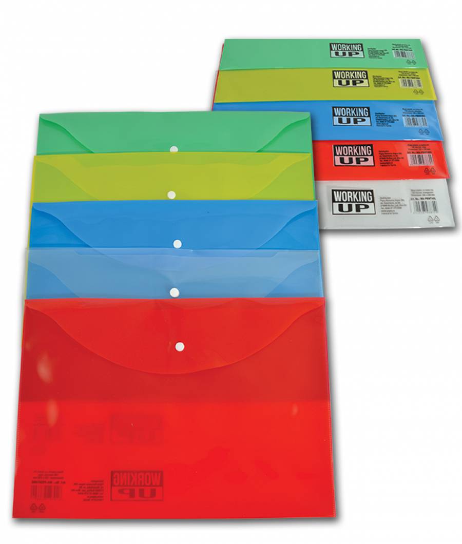 Mapa plastic cu buton A4  WUP 140mic Albastru