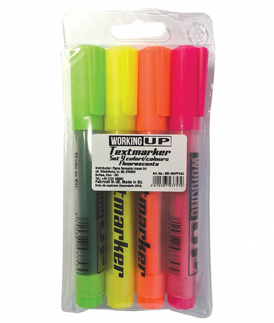 Textmarker W UP set 4 fluorescent