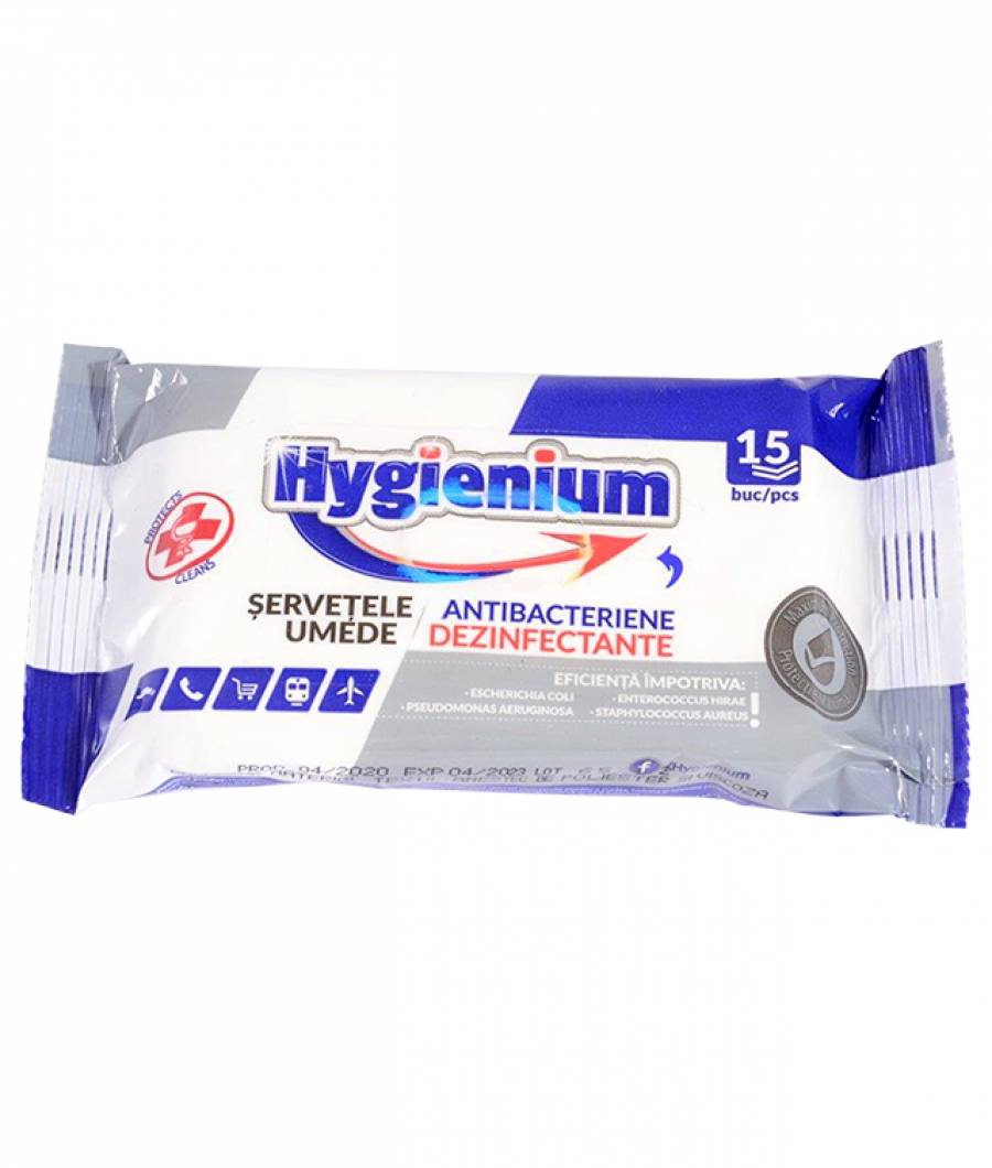 SERVETELE UMEDE HYGIENUIM ANTIBACTERIENE 15 BUC.