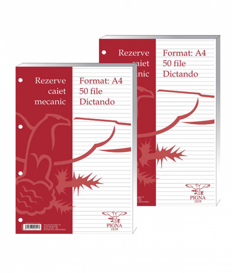 Rezerve caiet mecanic, A4, dictando, 50file alb