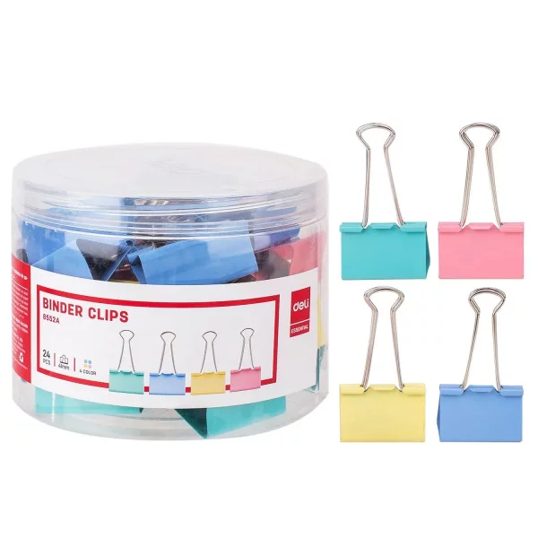 CLIPS HARTIE 41MM COLOR 24 BUC CUT PLASTIC DELI