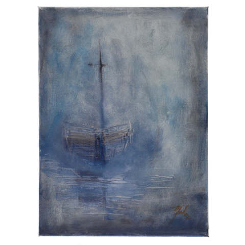 Pictura in ulei pe panza cu sasiu de lemn "Orizont Pierdut"